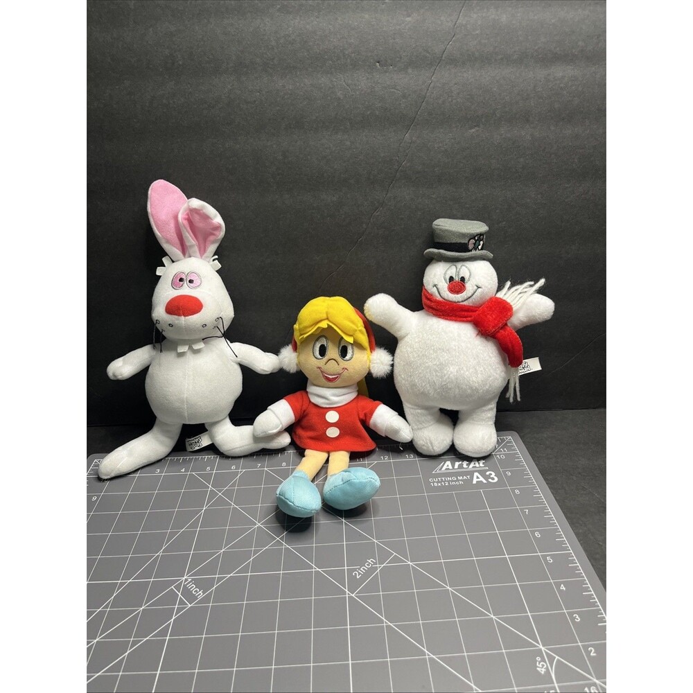 Set of 3 Frosty Plush Toys Frosty, Karen, Hocus Pocus Rabbit 9-11 inches